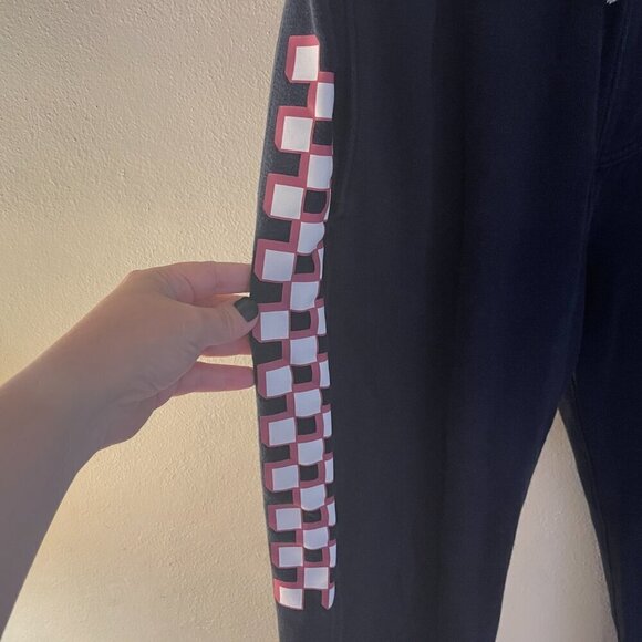 Abercrombie & Fitch graphic sweat pants/joggers Size M/Black checkered print - Picture 3 of 5